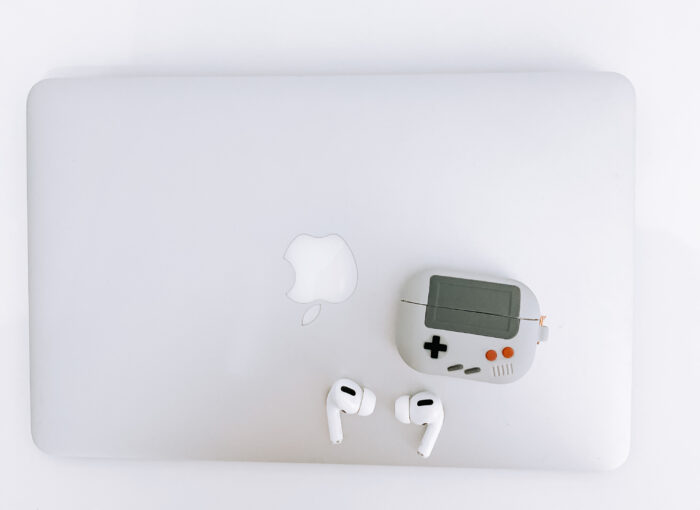 macbook, airpod pro case cover, game biy game console, video games retro